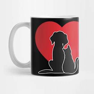 cat and dog inlove -cat lover -dog lover Mug